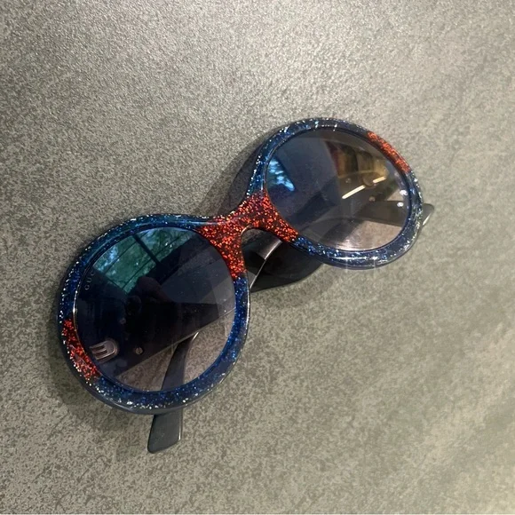 Gucci Red and Blue Glitter Sunglasses - READ Description - Picture 13 of 16